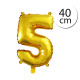 FUN RAG 4Gold-202937 Mini fóliový balón číslo 5 zlatý 40 cm, 1 ks
