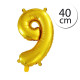 FUN RAG 4Gold-202975 Mini fóliový balón číslo 9 zlatý 40 cm, 1 ks
