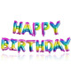 FUN RAG 607420 Fóliový balónek, set HAPPY BIRTHDAY barevné, 33 cm, 1 balení -13 písmen
