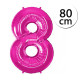 FUN RAG 8Pink-600304 Heliový balón fóliový 8 růžový 80 cm, 1 ks