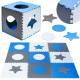 FunPlay FP-4506 Pěnové puzzle 60x60x1cm 9ks šedo-modrá