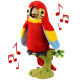 FunPlay 155658 Mluvící papoušek se stojanem, 23 cm, červený