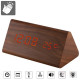 Budík drevená kocka s reakciou na tlesknutie, hodiny na tlesknutie, budík, hodinky, hodiny, budíky, digitálne hodiny, stolové hodiny