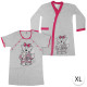Materská košeľa so županom MACÍK XL ružovo-sivá