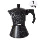 TIDAL 3KPB Moka kávovar granitový, 3 šálky, černý 