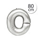 FUN RAG Silver-66314-O Mini fóliový balónek písmeno O stříbrný, 80 cm, 1 ks