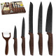 Blaumann BL-5048 6-dielna sada nožov s mramorovým povrchom s keramickou škrabkou, noze, nože, kuchynske noze,  blok na noze, keramicke noze