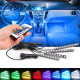 TFY No.5173 LED Lišta do auta vnitřní, 12V, RGB, barevné + dálkové ovládání, 4 ks
